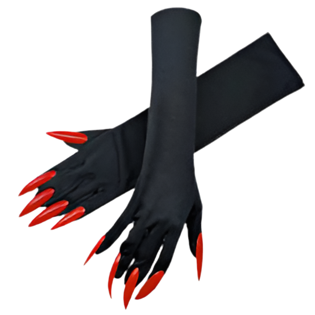 Halloween Makeup Ball Witch Red Nail Gloves