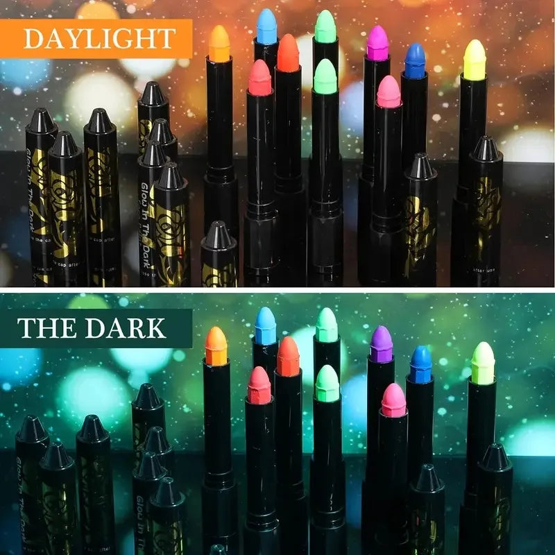 Halloween Glow In The Dark Face Paint 6/12pcs