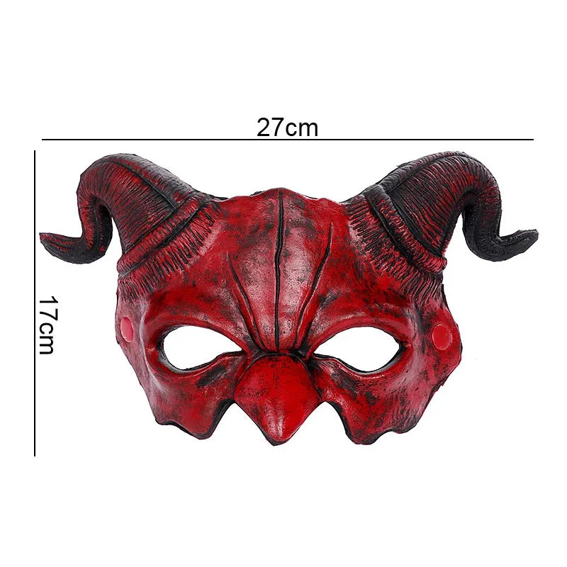 Halloween Demon Mask Horns Devil