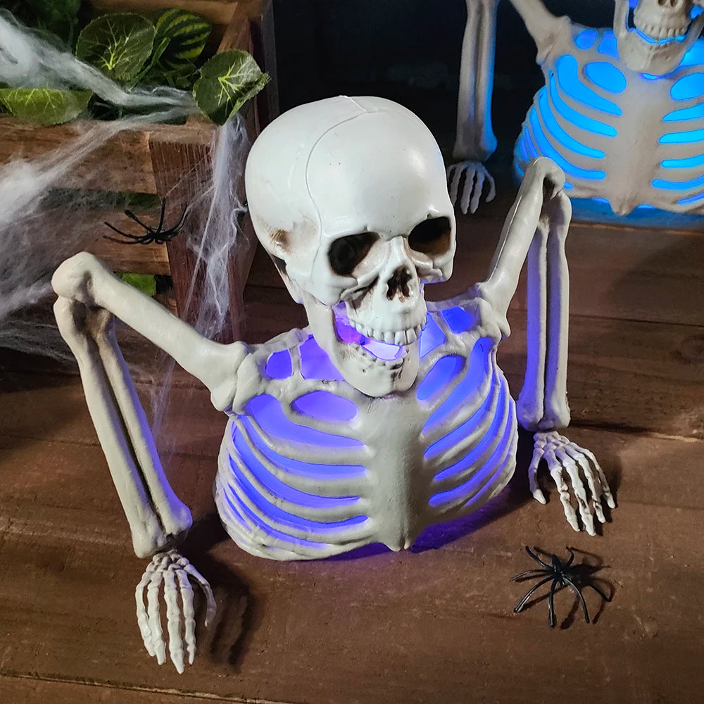 Halloween Glowing Skull Skeleton Decoration Colorful