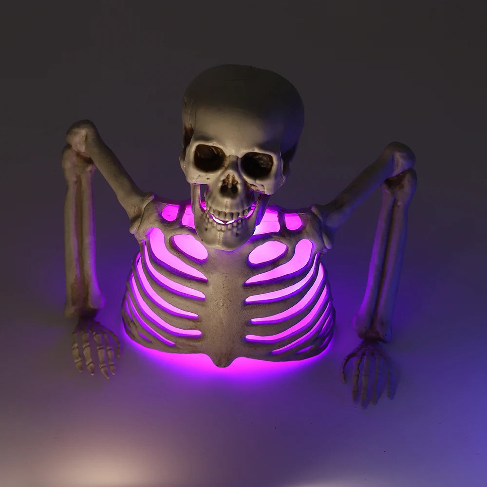 Halloween Glowing Skull Skeleton Decoration Colorful